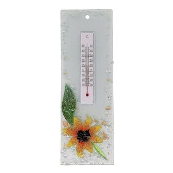 SOSPIRI VENEZIA Thermomètre mural floral en verre fusionné 3