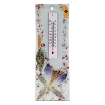 SOSPIRI VENEZIA Thermomètre mural floral en verre fusionné 8