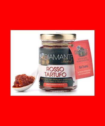 TRUFFE ROUGE 85 GR (TOMATES SAN MARZANO SÉCHÉES, TRUFFES NOIRES ET AMANDES) MADE IN ITALY 1