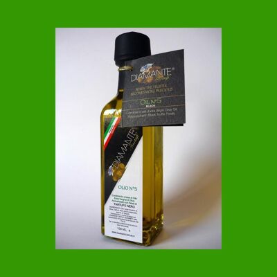 OIL N ° 5 EXTRA VIRGIN OLIVE OIL WITH BLACK TRUFFLE PETALS 100 ML (NATURAL AND GENUINE) MADE IN ITALY