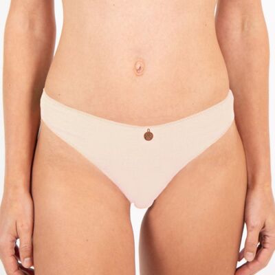 Organic cotton and plant-dyed thong Pink sand