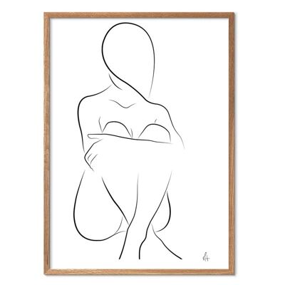 Sitzende Silhouette 30x40 + Rahmen