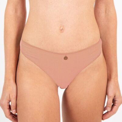 Organic cotton and plant-dyed thong Rosewood