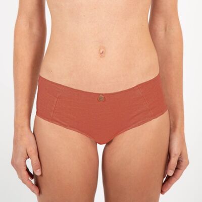 Shorty coton bio et teinture végétale Terre de Sienne