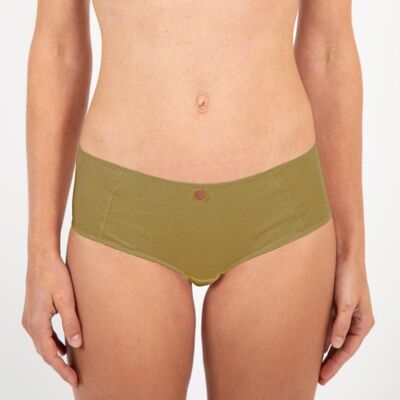 Organic cotton and vegetable-dyed shorty Olive green