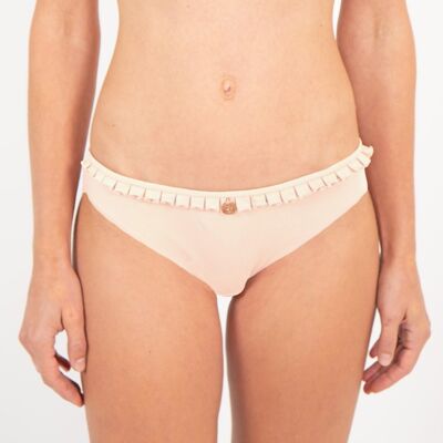 Organic cotton and vegetable-dyed ruffled briefs Pink sand