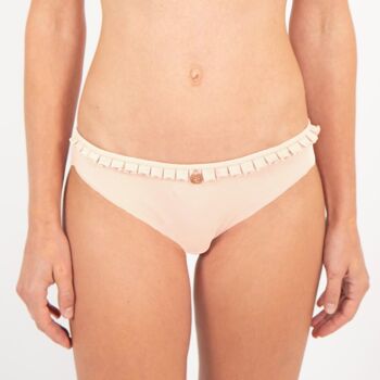 Culotte à volants coton bio et teinture végétale Sable rose 1