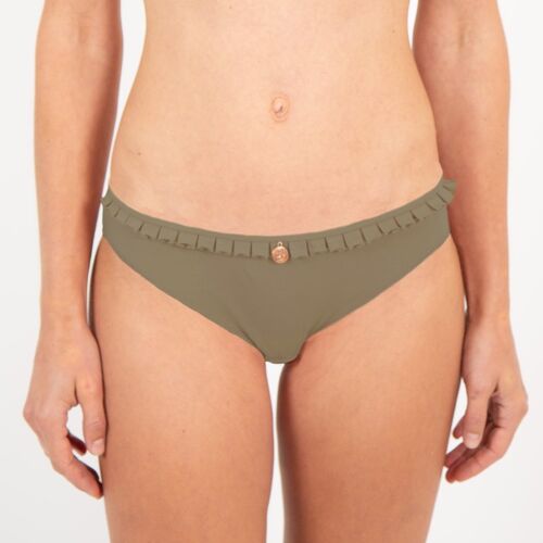 Culotte à volants coton bio et teinture végétale Feuilles de thé