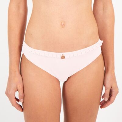 Ruffled briefs in organic cotton and natural dye Meerschaum