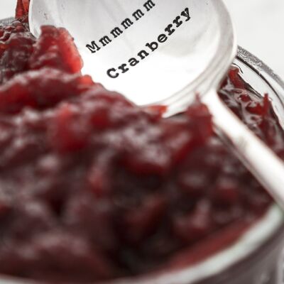 Cuchara de condimentos chapada en plata vintage - Mmmm Cranberry