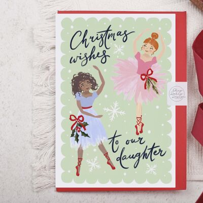 Cartolina di Natale | Biglietto di auguri per le feste di balletto | Figlia