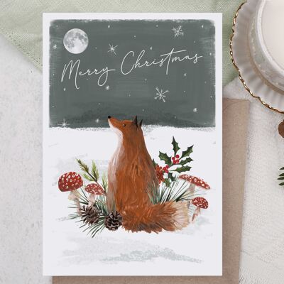 Christmas Card | Holiday Greeting Card | Fox in Snow