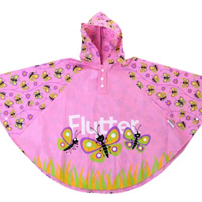 Kinder-Regenponcho im Schmetterlingsstil von Bugzz Kids Stuff (6er-Pack) – SPONBY