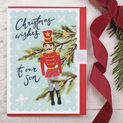 Cartolina di Natale | Biglietto di auguri per le vacanze | Figlio Soldatino