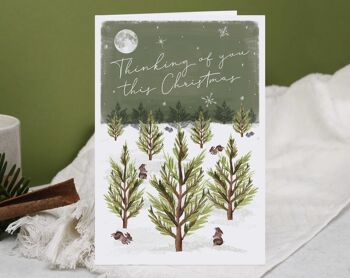 Carte de Noël | Je pense à toi pour les vacances Carte de vœux 2