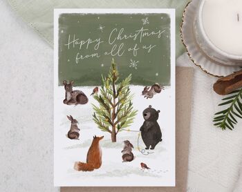 Joyeux Noël | Carte de vacances | Animaux des bois de la forêt 3