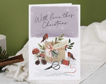 Carte de vacances | Robin avec amour ce Noël Carte de vœux 2