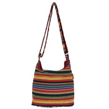 Sac hobo Sunsa. Sac à bandoulière en coton rayé. Sac à bandoulière végétalien. Sac bandoulière 1