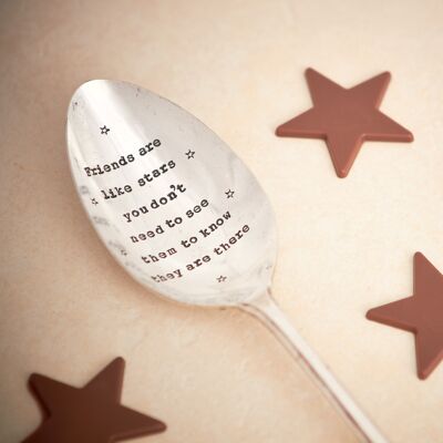 Vintage Silver Plated Serving Spoon - Friends Are Like Stars.....