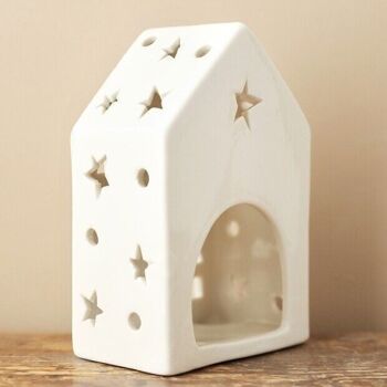 Porte-bougie chauffe-plat Starry House en céramique 1