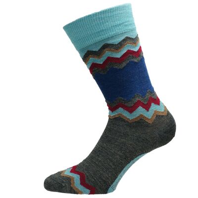 Turquoise indie - Strumpor. Real Socks. Liner. Turkos. Merinoull. Mönster.