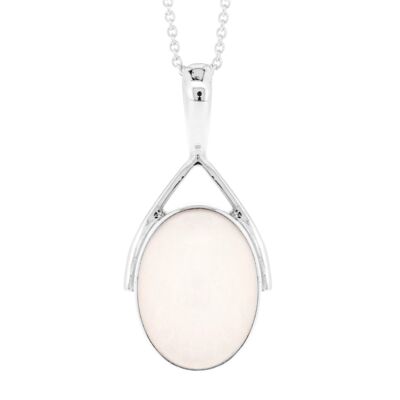 Pendentif Wishbone en quartz rose avec chaîne de 18" et boîte