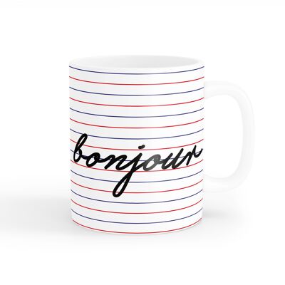 Becher-Typografie - Bonjour