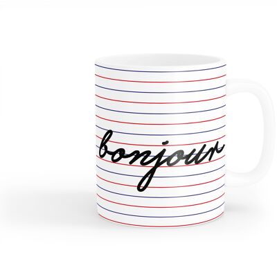 Tipografía de taza - Bonjour
