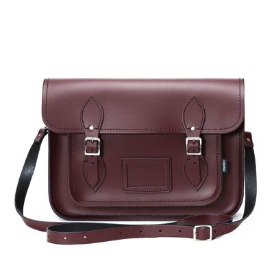 Handgemachte Ledertasche - Marsala Rot 13''