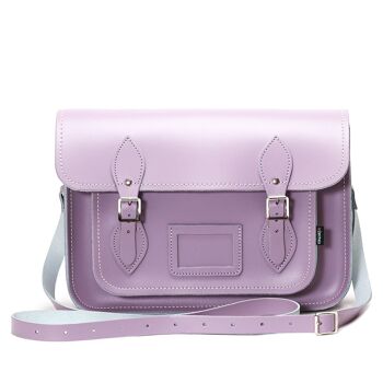 Cartable en Cuir Fait Main - Violet Pastel 13'' 5