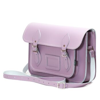 Cartable en Cuir Fait Main - Violet Pastel 13'' 6