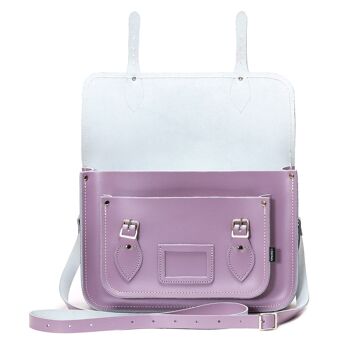 Cartable en Cuir Fait Main - Violet Pastel 13'' 7