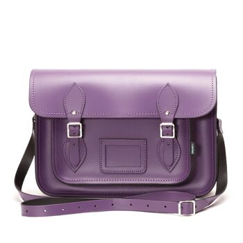 Cartable en Cuir Fait Main - Violet 13'' 5