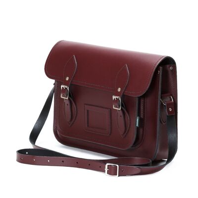 Borsa a Mano in Pelle - Rosso Marsala 14.5''