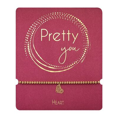 Ball armband - "Pretty you" - verguld - hart 606522