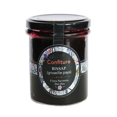 FINE FLAVORS OF THE ISLANDS - Bissap exotic artisanal jam - dried hibiscus (peyi gooseberry), ginger, cinnamon - 250g jar