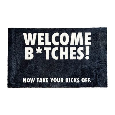 Tapis / paillasson - bienvenue salopes ! Maintenant, enlevez vos coups de pied. - 75x45cm