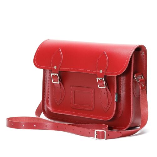 Handmade Leather Satchel - Red 14.5''
