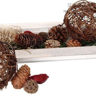 Piatto decorativo in rattan | Natale | Legna