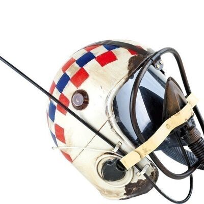 Deco vintage casco da aviatore bianco