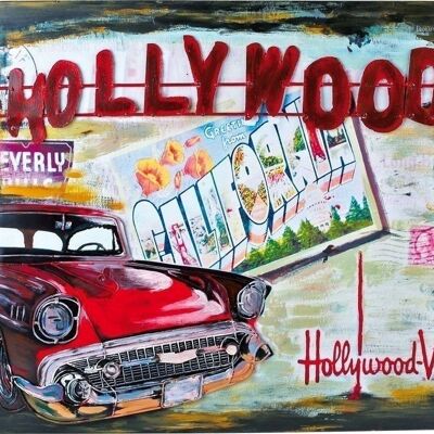 Cartel de chapa Hollywood Vintage Deco