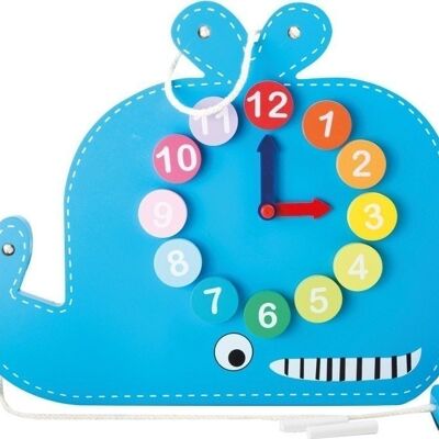 Educational clock and blackboard Whale