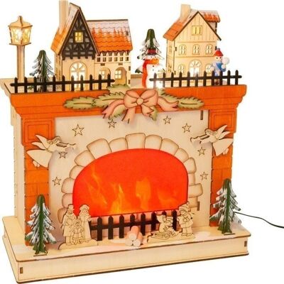 Fireplace lamp winter world