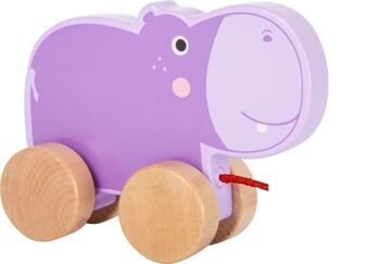 Pull hippopotame | Jouets à tirer et à pousser | Bois 1