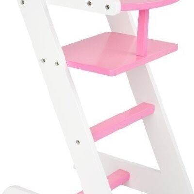 Chaise haute de poupée rose | meubles pour poupées | Bois