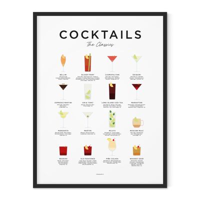 Classic Cocktails Print - 30x40cm