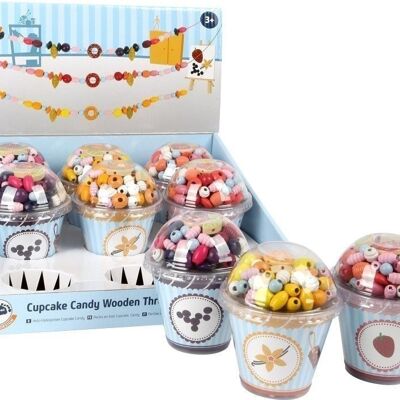 Display Wooden Beads Cupcake Candy