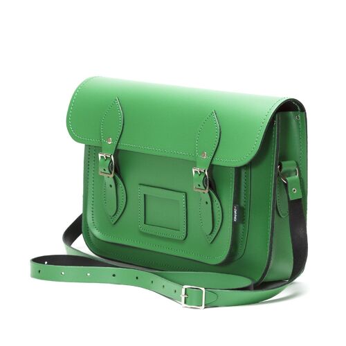 Handmade Leather Satchel - Green 14.5''