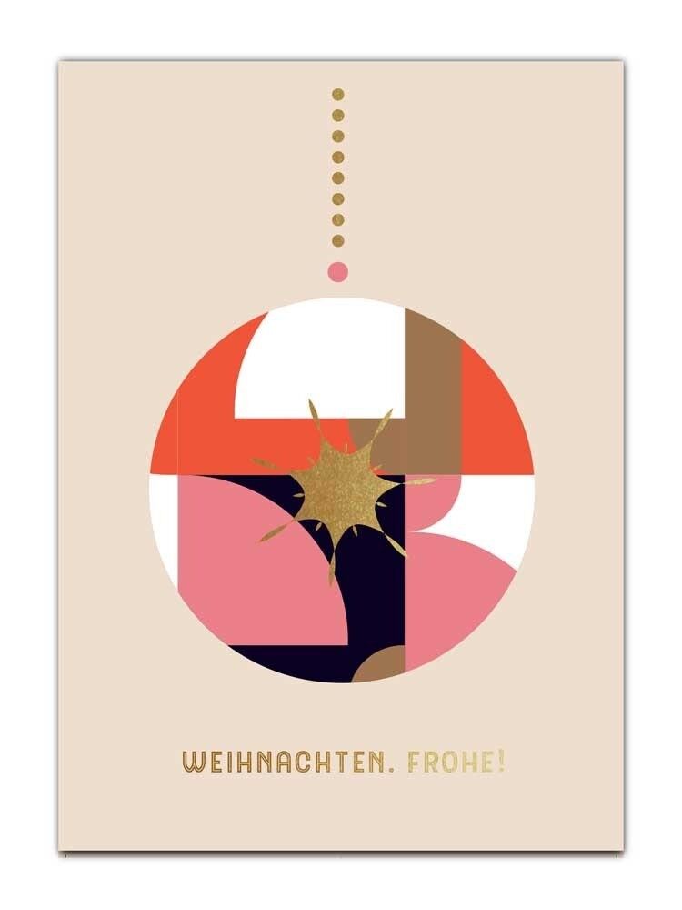 Cartolina della palla di Natale. Felice.