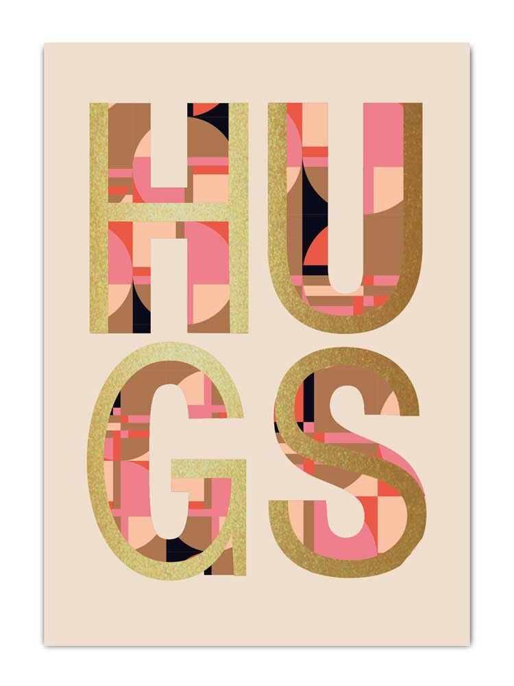 Postcard Goldstuff HUGS
